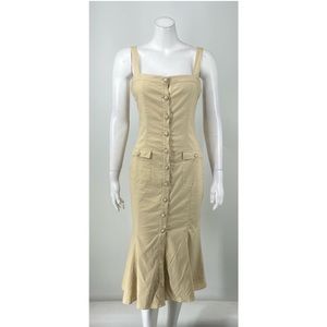 Song of Style Tan Button Down Midi dress